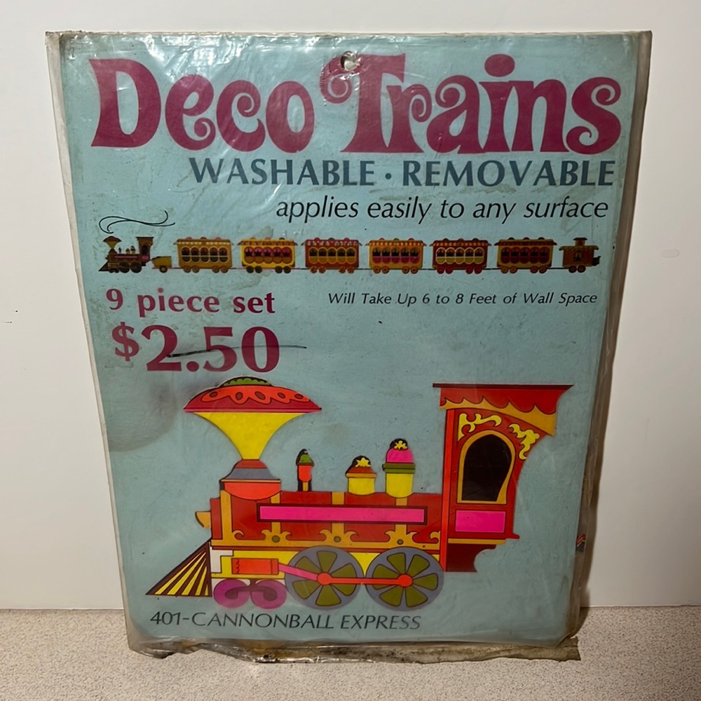 Vintage wall appliqués Cannonball Express train